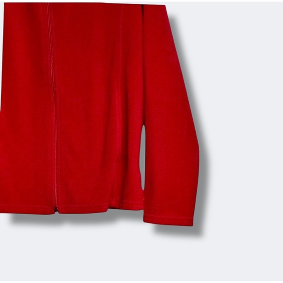 Talbots Womens Jacket Size L Red Quilted Details Fleece Pockets Warm Cozy - Picture 3 of 7